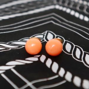 Neon Orange Creamsicle Colored Ball Stud Earrings